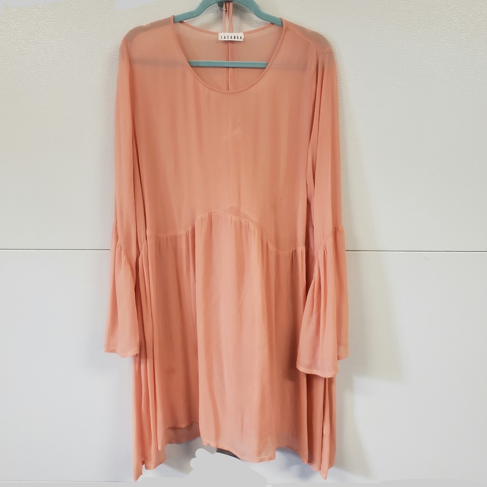 Lacausa peach slip/Tunic dress. Size L. So light and pretty